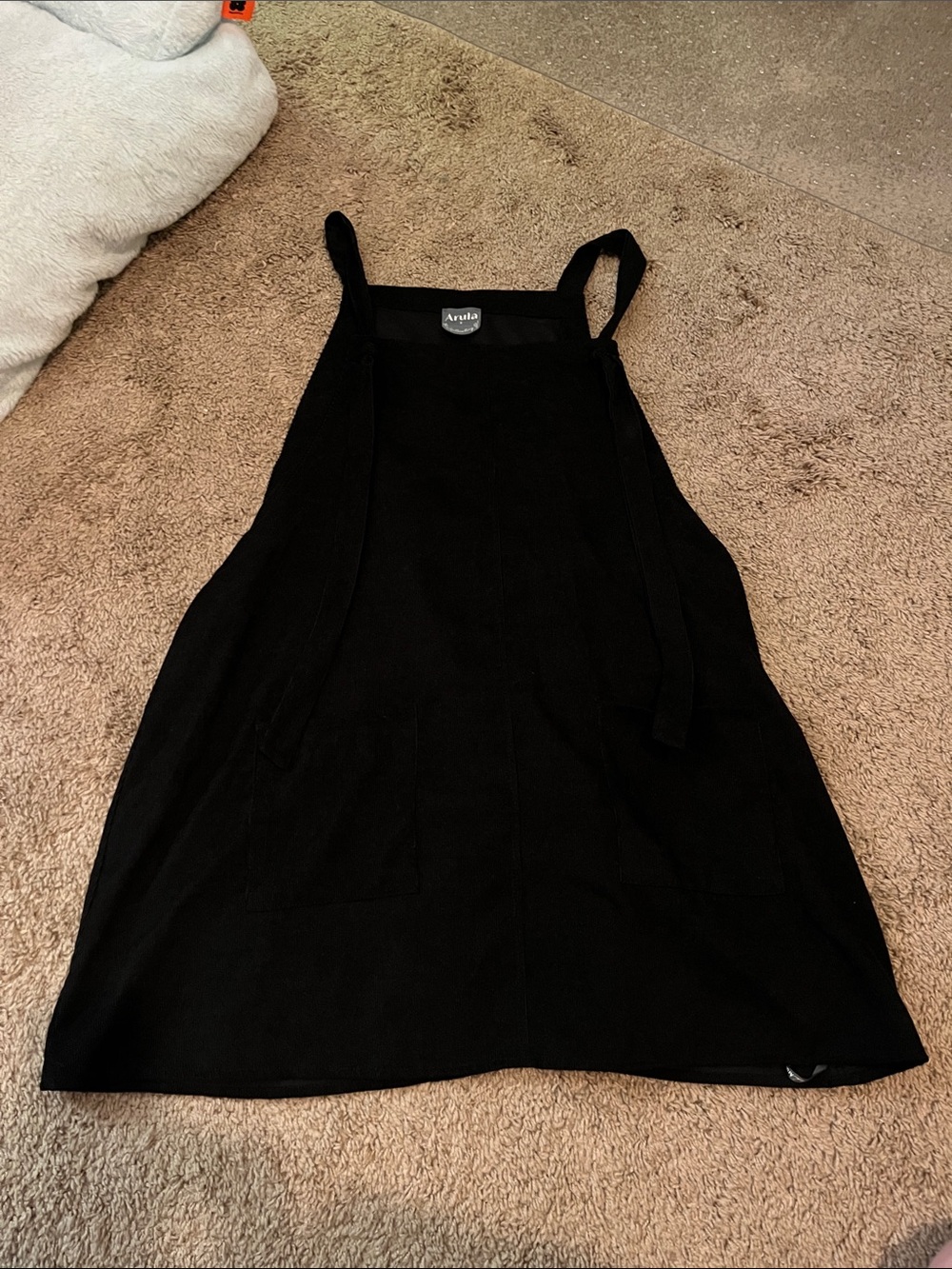 Arula size x Black Apron Pinafore Dress with Front Pockets altar’d state
